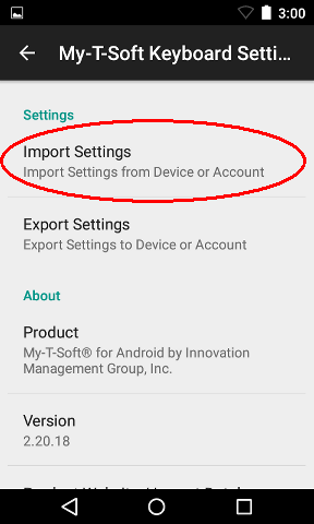 My-T-Soft Keyboard Settings
