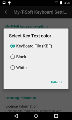 My-T-Soft Keyboard Settings